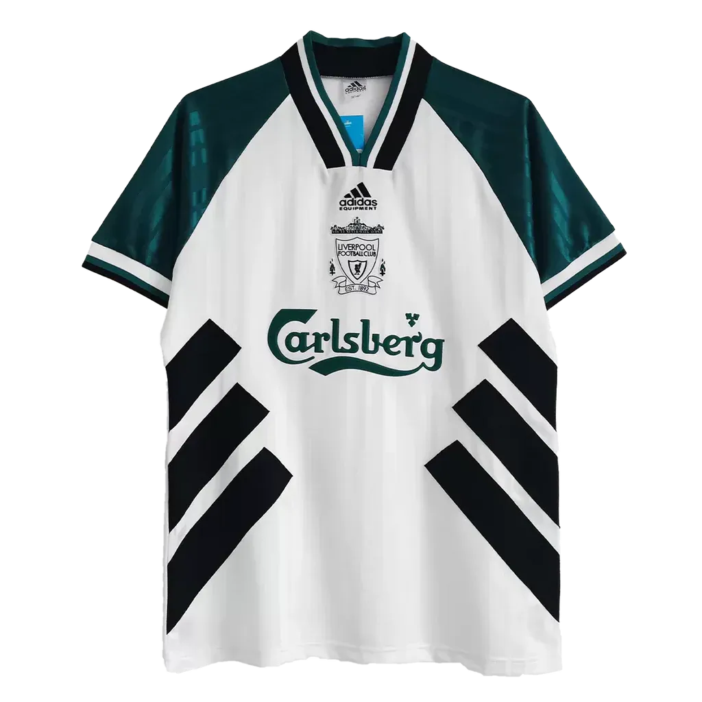 199395 Liverpool Away Jersey (WhiteGreen) - Retro Football Jersey
