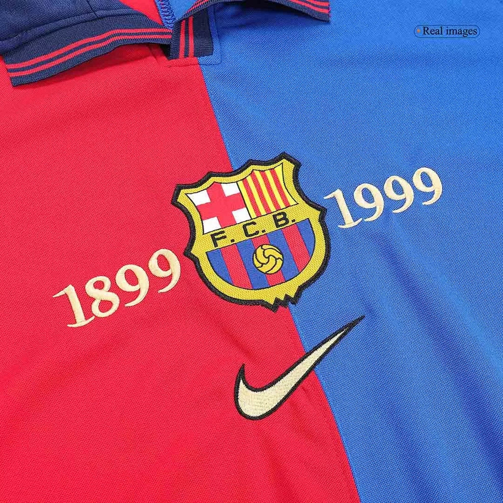 1999 FCB Home 100 years Anniversary Fullsleeves Retro Jersey Football Jersey Football Jersey