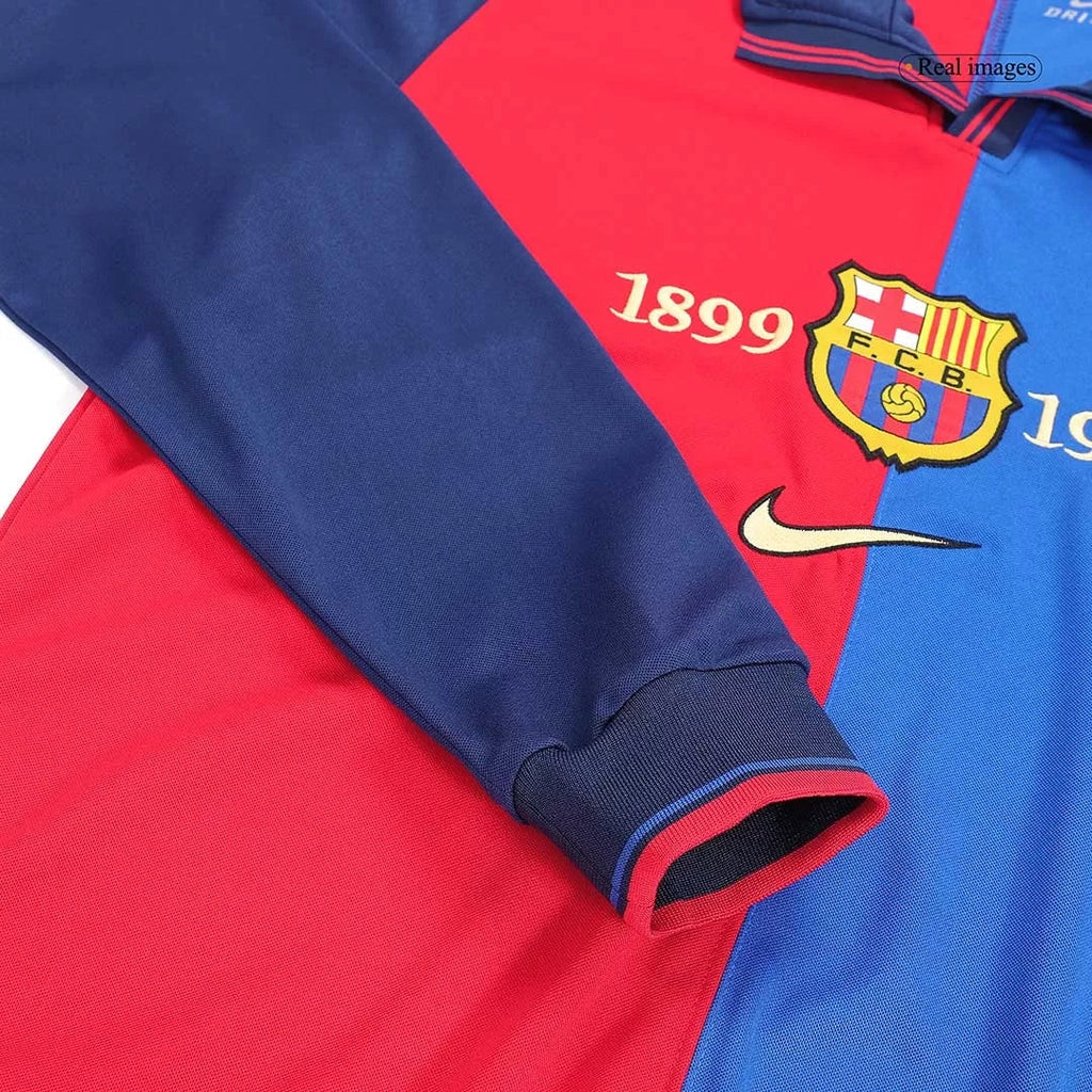 1999 FCB Home 100 years Anniversary Fullsleeves Retro Jersey Football Jersey