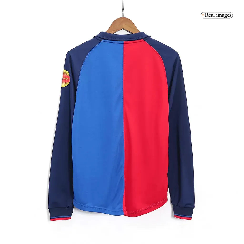 1999 FCB Home 100 years Anniversary Fullsleeves Retro Jersey Football Jersey