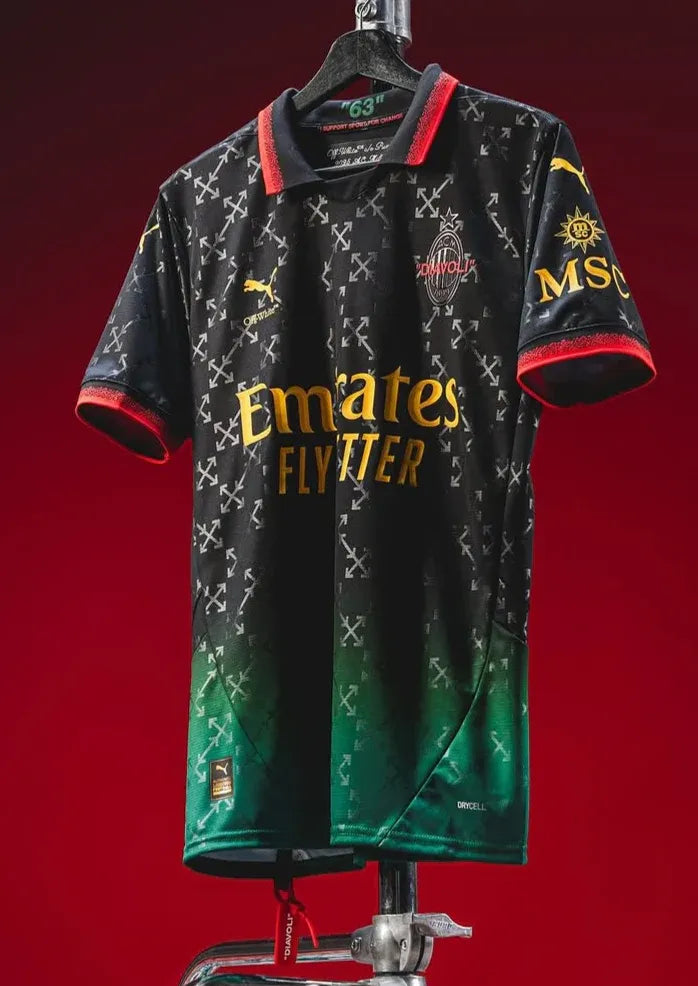 AC Milan X Off White Black Jersey Football Jersey