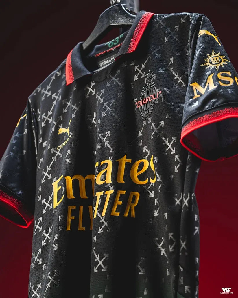AC Milan X Off White Black Jersey Football Jersey