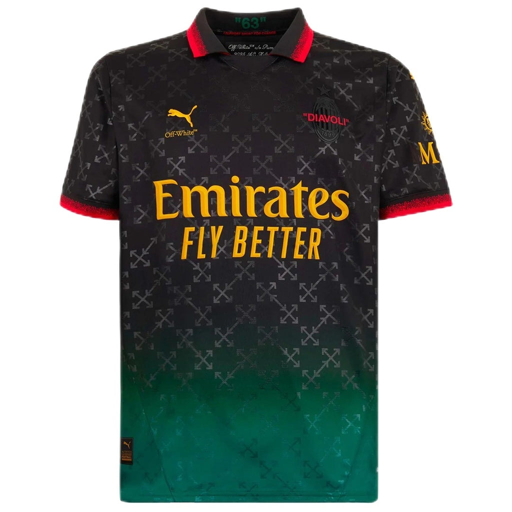 AC Milan X Off White Black Jersey Football Jersey