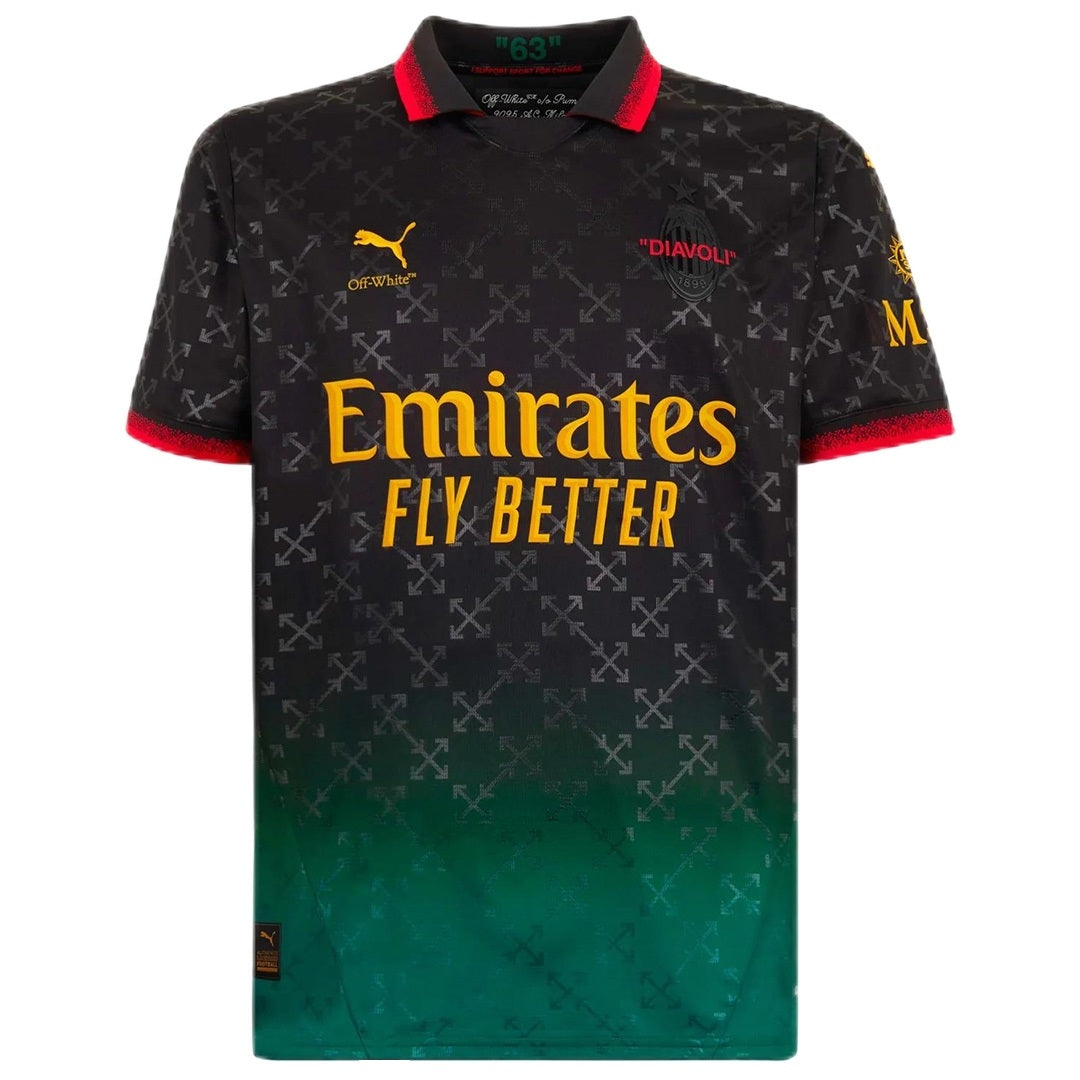 AC Milan X Off White Black Jersey Football Jersey