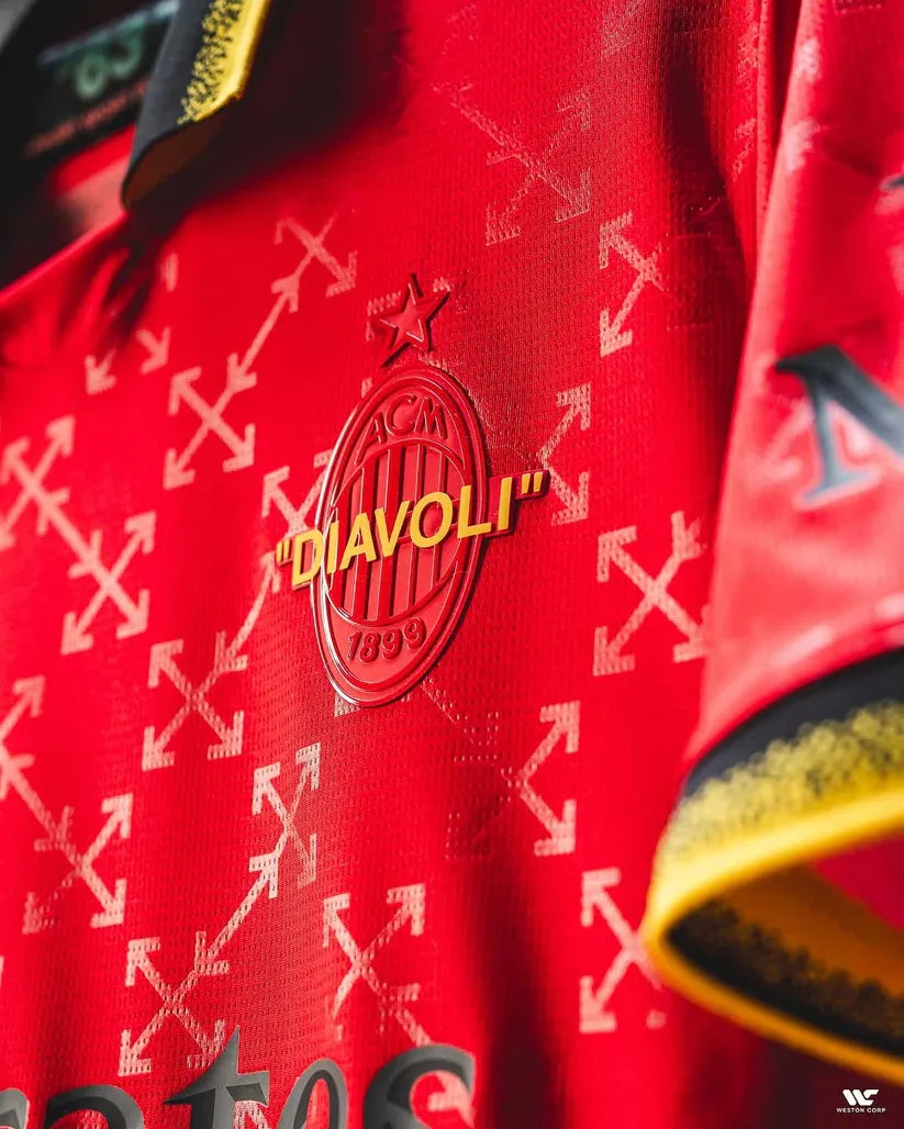 AC Milan X Off White Red Jersey Football Jersey
