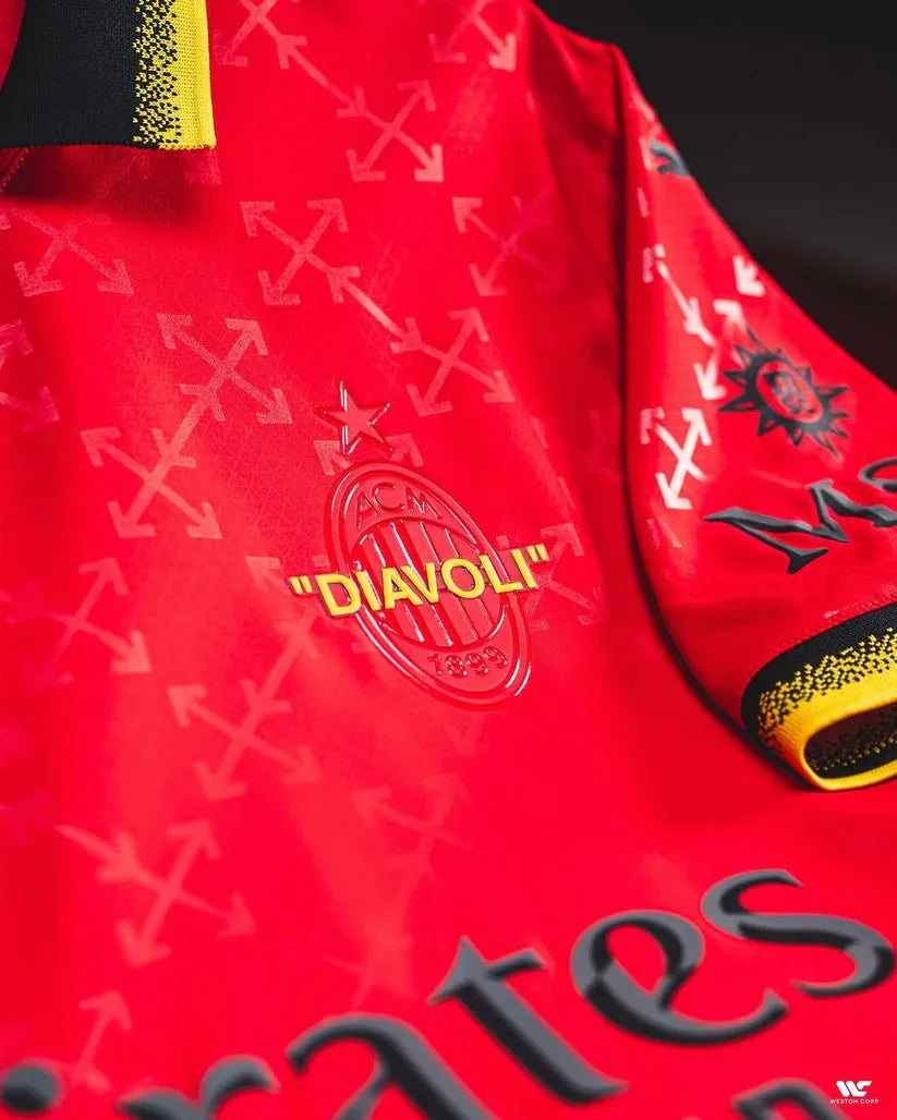 AC Milan X Off White Red Jersey Football Jersey