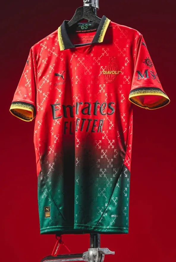 AC Milan X Off White Red Jersey Football Jersey