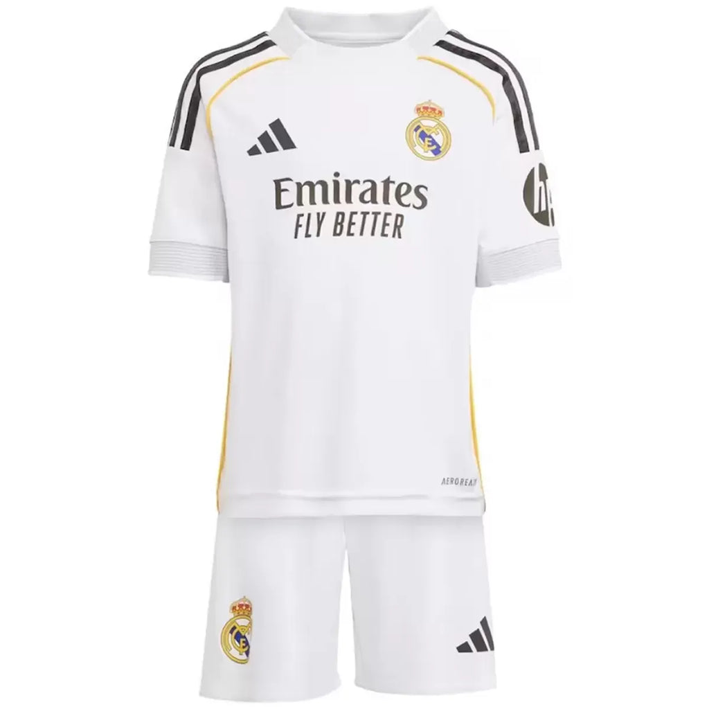 Kids Real Madrid Home Jersey Kit 202526 Football Jersey