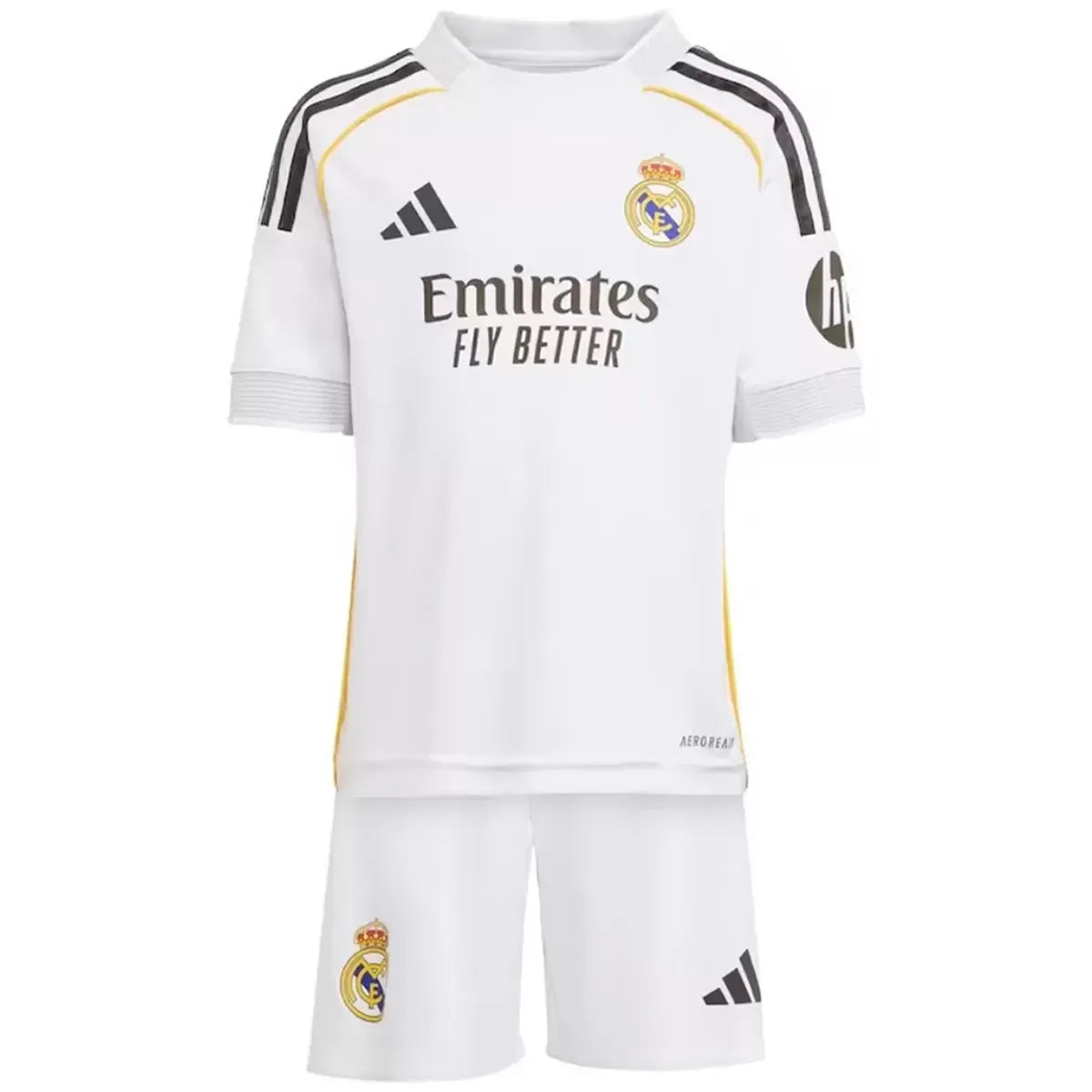 Kids Real Madrid Home Jersey Kit 202526 Football Jersey